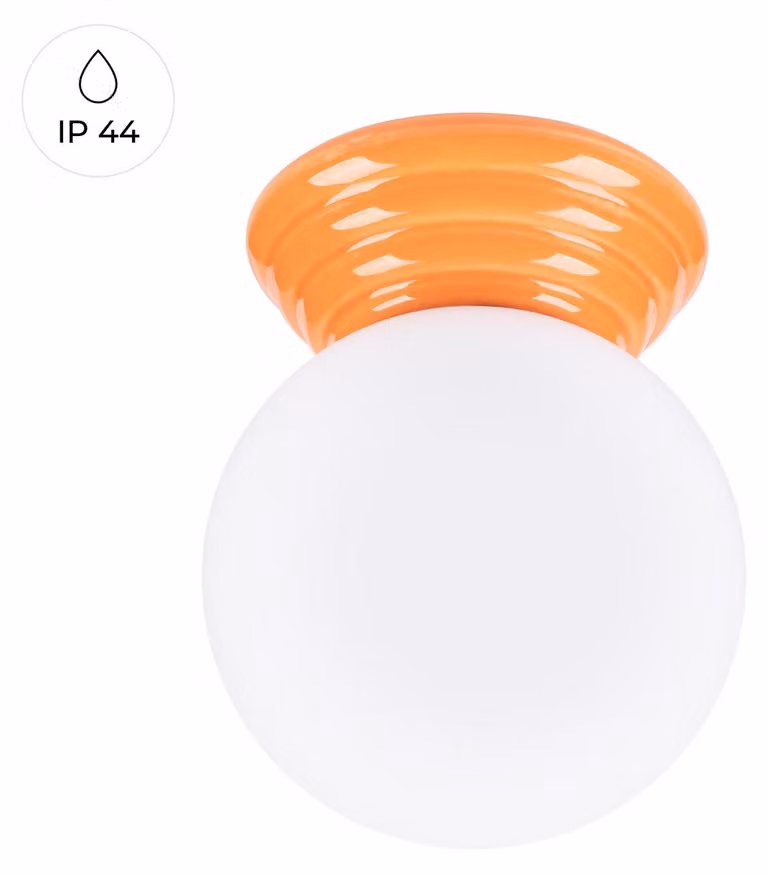 Lampada da soffitto ALBANO arancione e bianca 1xG9x8W Vetroceramica / gesso dimensioni: 12x12x16 cm IP44 Pure Lume