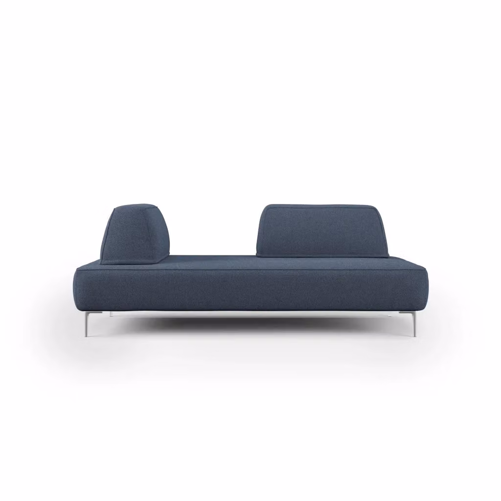 Divano modulare Newton Divani.Store con schienali regolabili e rivestimento in tessuto blu L: 212 cm – 2