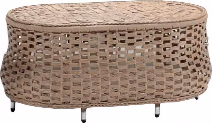 Couchtisch Braun Luxus Moderner Tisch Design Kaffeetisch Rattan Beistell