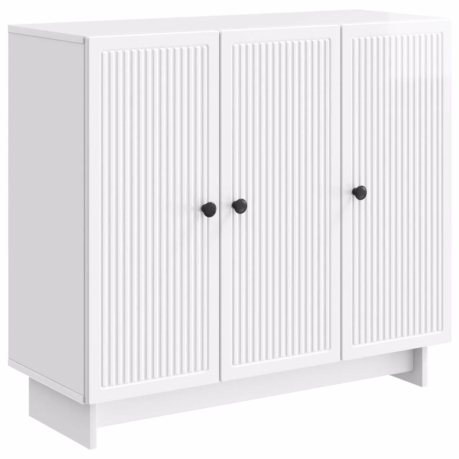 Credenza Bianco Lucido 89 x 34,5 x 80 cm Legno ingegnerizzato