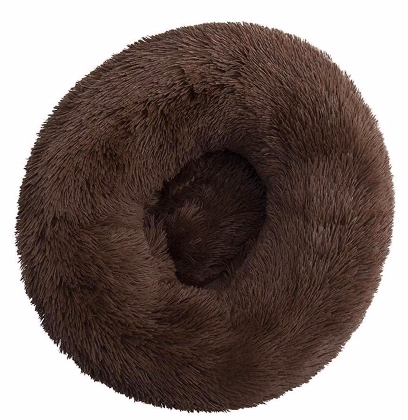 Cuccia per cani, cuccia per gatti, morbida, rotonda, 90 cm, color caffè scuro