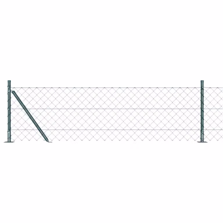Recinzione a maglie vidaXL con base in cemento, colore verde, L: 10 m, H: 0,6 m