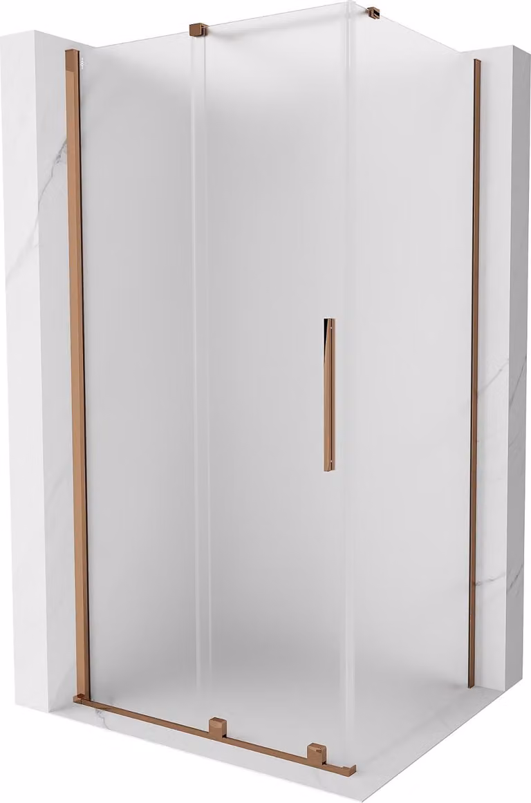 Mexen Velar cabina doccia scorrevole 130 x 85 cm, smerigliato, oro rosa - 871-130-085-31-60