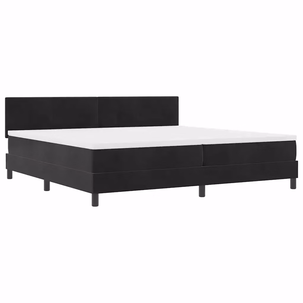 Letto a molle insacchettate vidaXL con illuminazione LED sottostante e testiera in velluto nero L/P/H: 200 x 200 x 28 cm – 2
