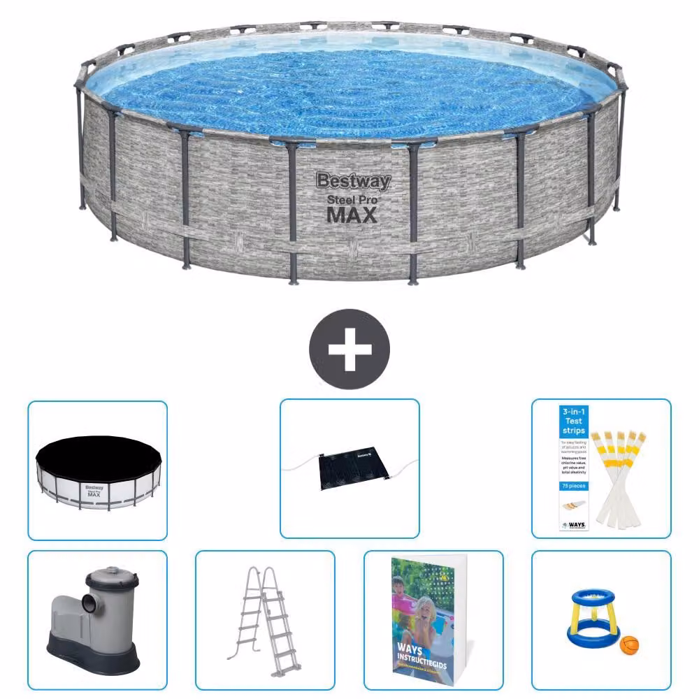 Bestway Steel Pro MAX, piscina in acciaio, forma rotonda - 549x122 cm - 6 pezzi, modello S559