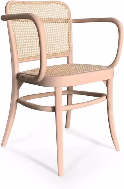 LÚZETE - SEDIA HANNAH CON BRACCIOLI IN LEGNO DI OLMO ROSA