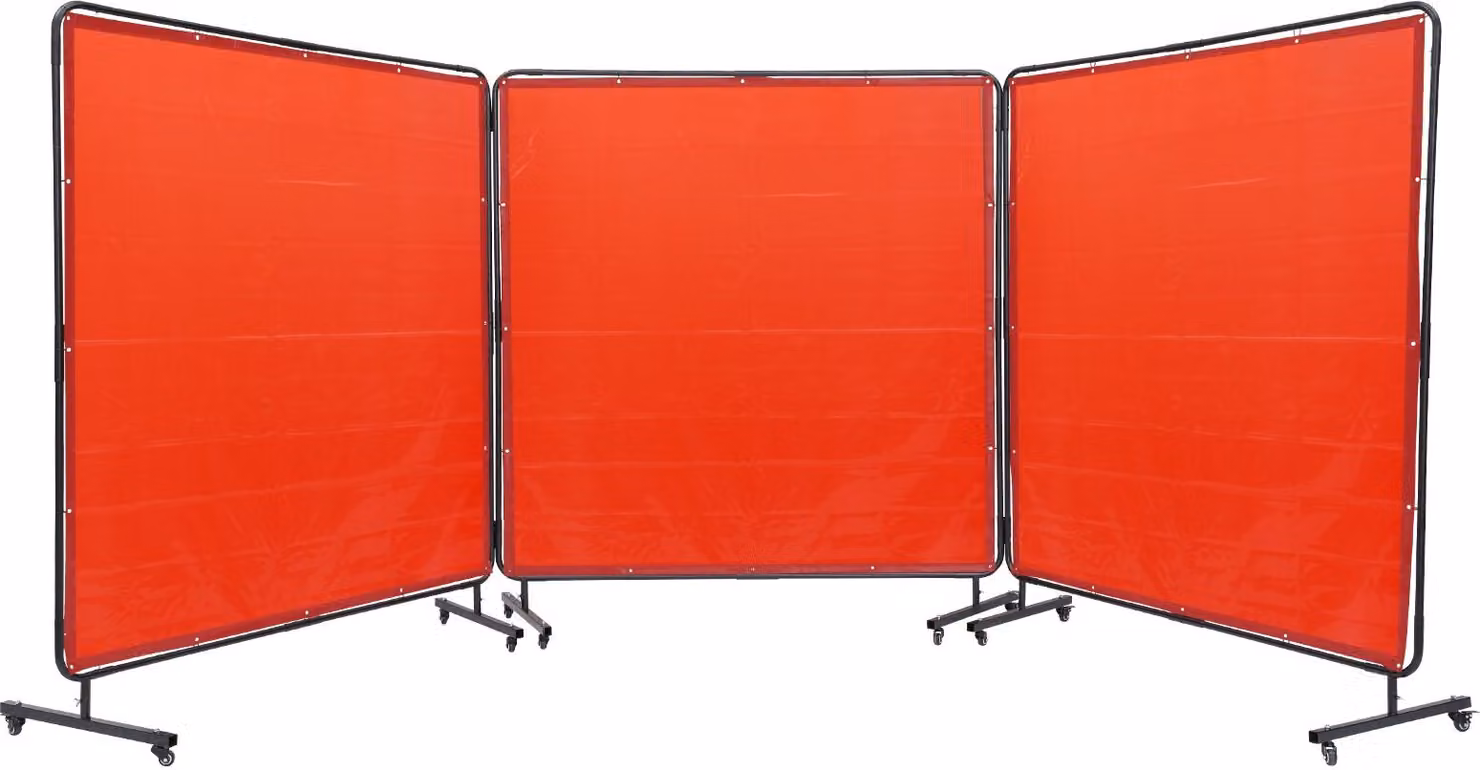 tenda per saldatura a 3 pannelli 1,8 x 1,8 m Tenda di protezione per saldatura in vinile ignifugo Parete di protezione per saldatura con 12 ruote girevoli e protezione UV a 6 livelli Coperta per saldatura Protezione per saldatura rossa