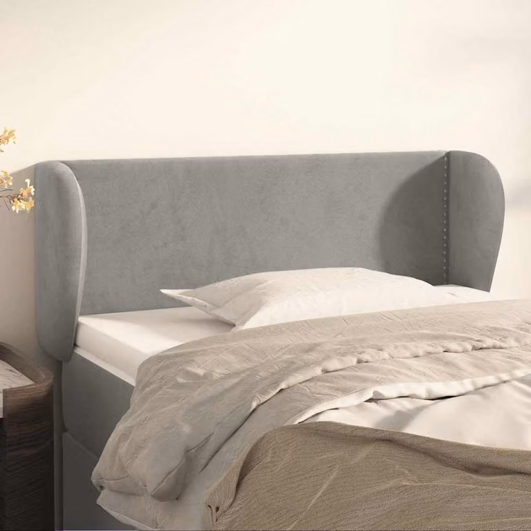 Testiera ad orecchio vidaXL in velluto grigio chiaro L: 93 cm, P: 23 cm, H: 78-88 cm