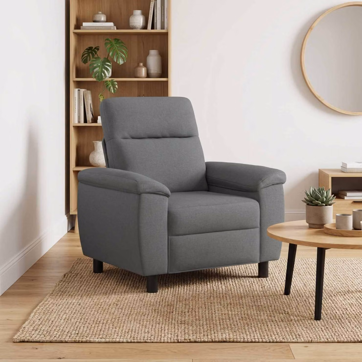 Divano moderno vidaXL in tessuto grigio L/P/H: 95 x 90 x 95 cm