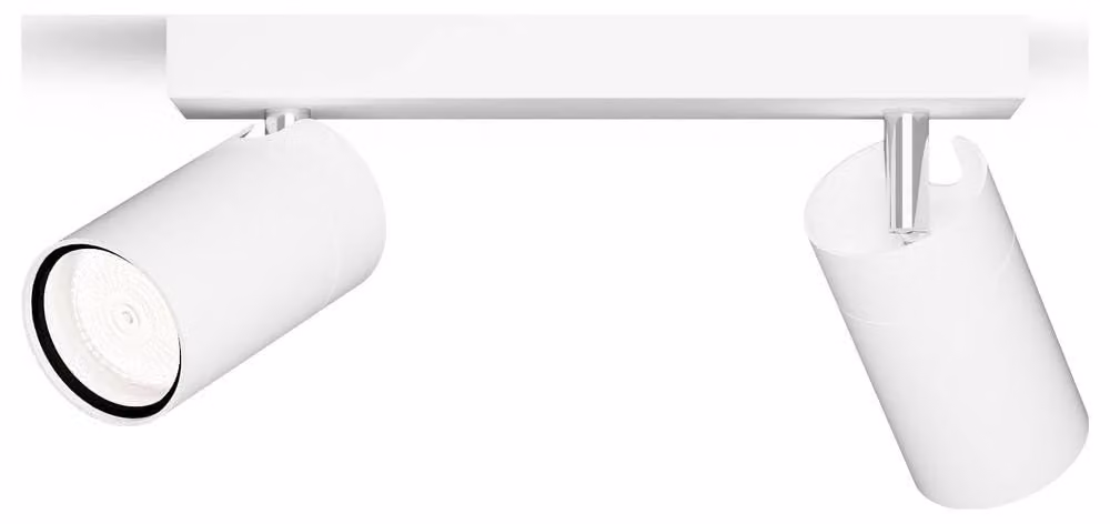 Philips Faretto da soffitto/parete Idris, 2×, Faretto per binario, GU10, 2 lampadine, LED, 220-240 V, Bianco