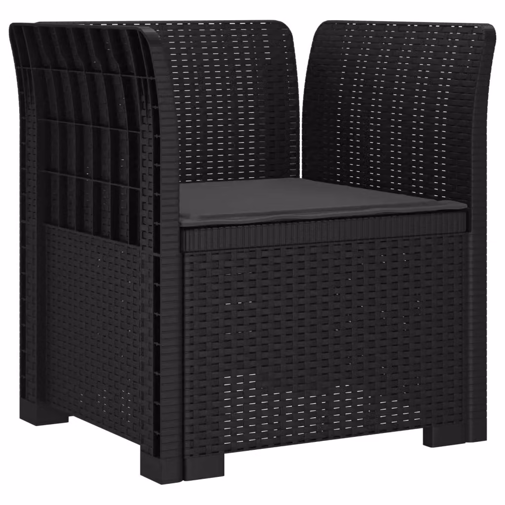 Poltrona singola moderna vidaXL in rattan effetto antracite per giardino e balcone – 2