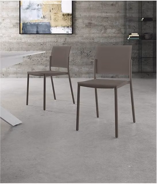 Set di 4 Sedie in polipropilene Venus 55cm X 52.5cm H 81cm Stones