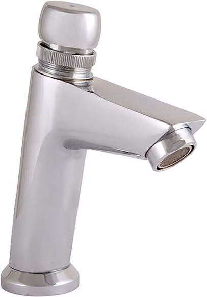 Miscelatore monocomando Creavit con pulsante di chiusura automatica, finitura cromata