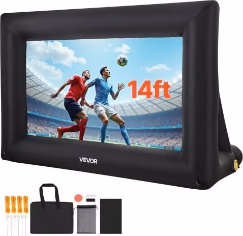 Schermo Cinematografico Gonfiabile VEVOR per Proiezione Esterna con Borsa Portatile, Formato 16:9, L/P/H: 3600 x 1600 x 2380 mm