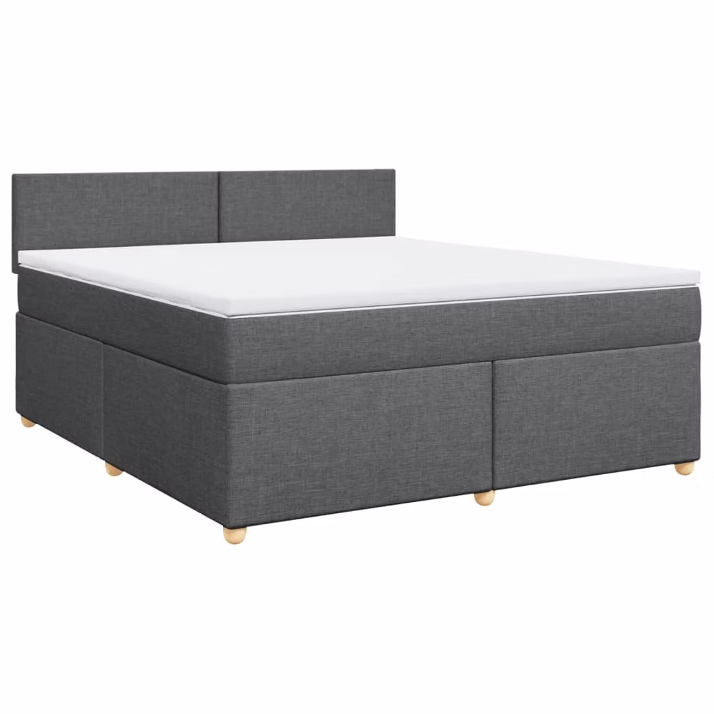 Giroletto a Molle con Materasso Grigio Scuro 180x200 cm Tessuto