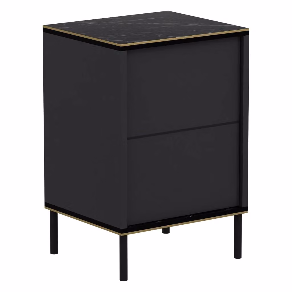 Comodino con un ripiano DMORA, moderno, colore Antracite, L 40 cm x P 35 cm x H 60 cm – 2