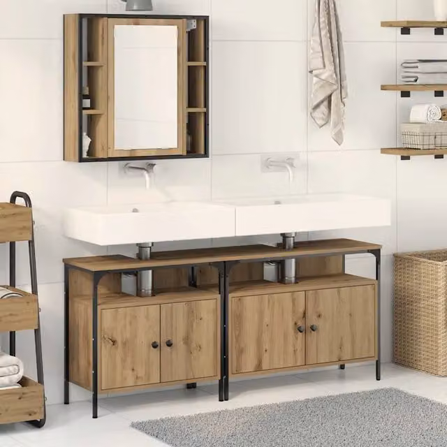 Unità da Bagno 3 pz Marrone 80 x 30 x 60 cm 3334398