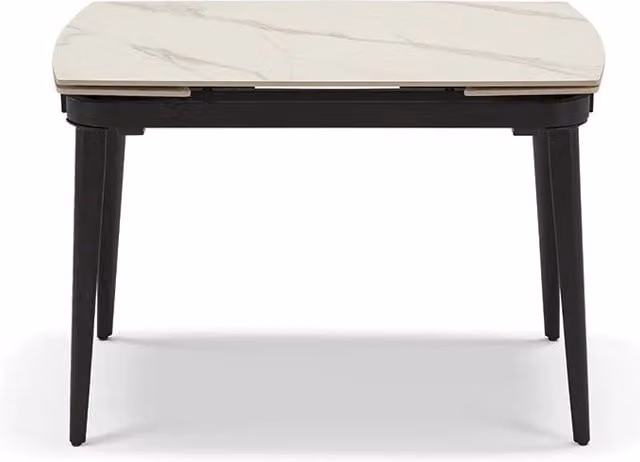 Tavolo da pranzo allungabile 110X72 Marmo di Carrara modello ZANTE fino a a 160 CM per sala da pranzo, cucina e soggiorno, design moderno con top in grès ceramico