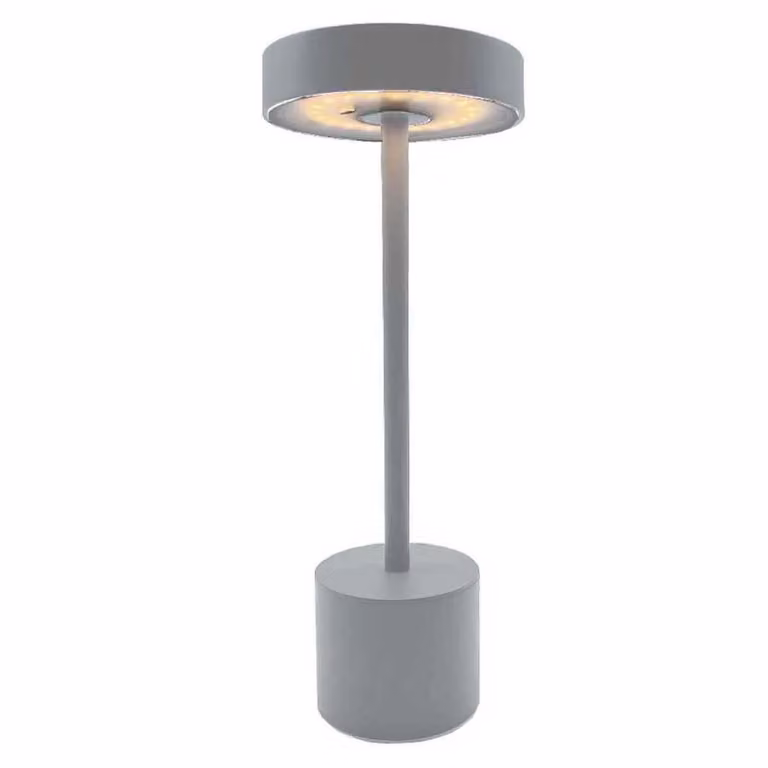 Wireless table lamp - LUMISKY - ROBY GRAY - H30 cm - Touch in aluminum - Light gray - LED