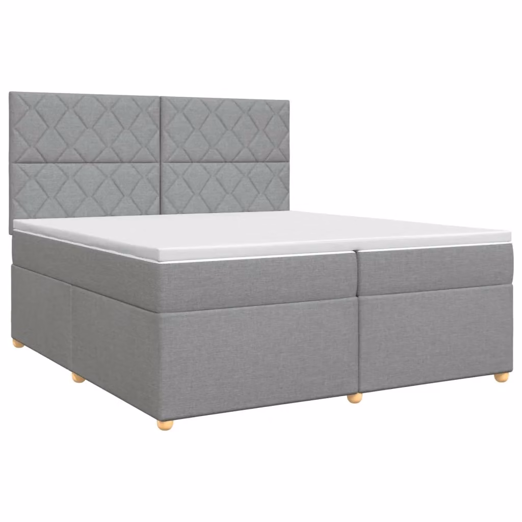 Letto box spring con materasso ibrido vidaXL Grigio e Bianco L/P/H: 200 x 200 x 34,5 cm – 2
