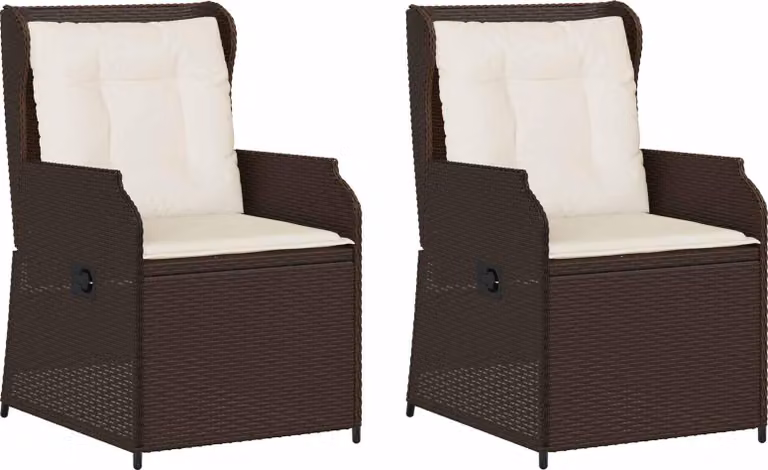 Panchina da giardino 2 pcs Marrone polyrattan