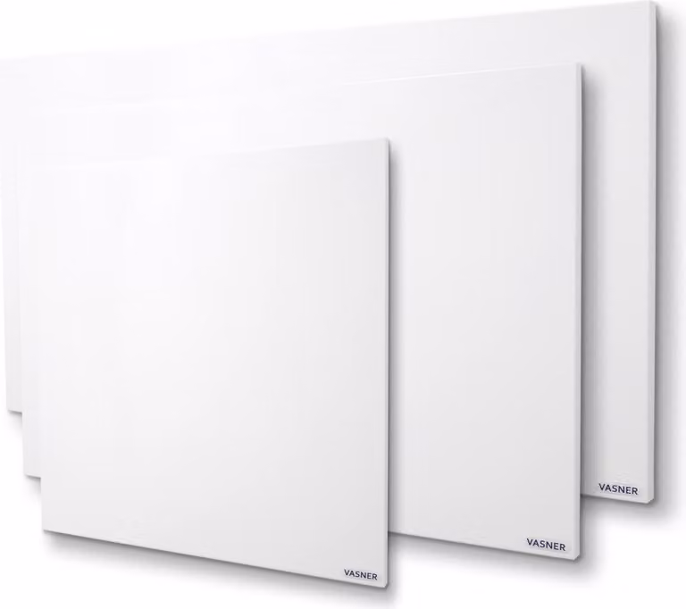VASNER Citara 450M Sistema di riscaldamento a infrarossi in metallo, apparecchio da parete, 450 Watt, termostato, per uso in bagno