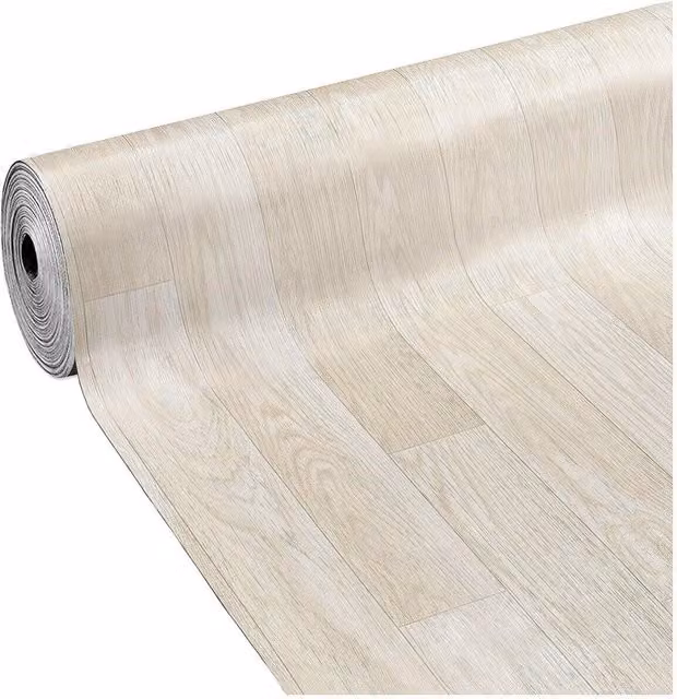 Rivestimento Pavimento in PVC a Rotolo EMMEVI Design Legno Scandinavo Colore Beige e Bianco L: 1 m, Lunghezza: 13 m