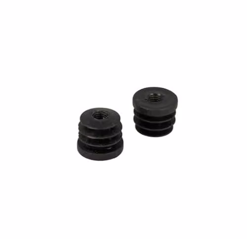 Puntali interni alettati tondi neri diam 30 mm con foro filettato 4 pz
