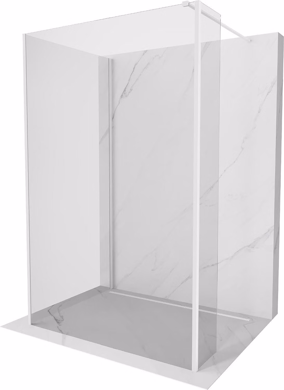 Mexen Kioto parete doccia Walk-in 120 x 95 x 40 cm, trasparente, bianca - 800-120-095-221-20-00-040