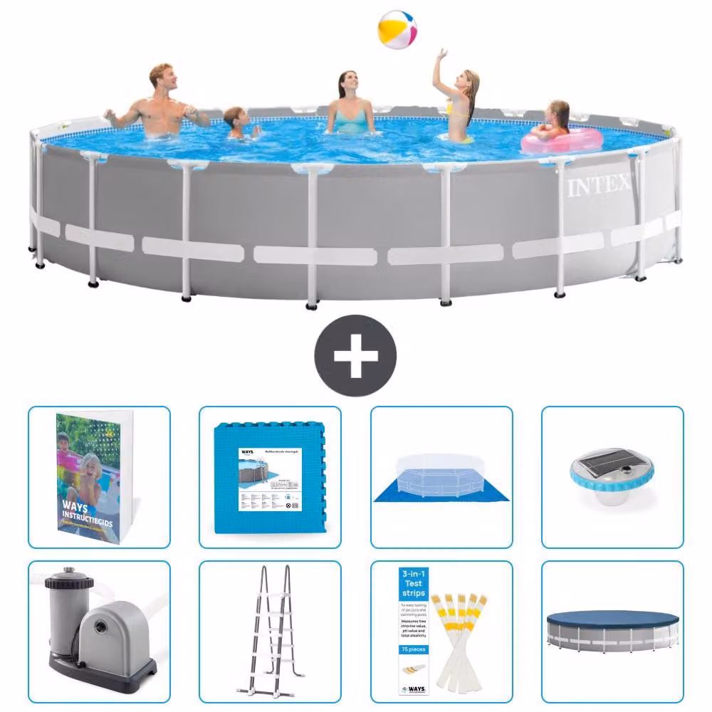 Struttura per piscina a forma di prisma - 610x132 cm - composta da 7 elementi - modello S674