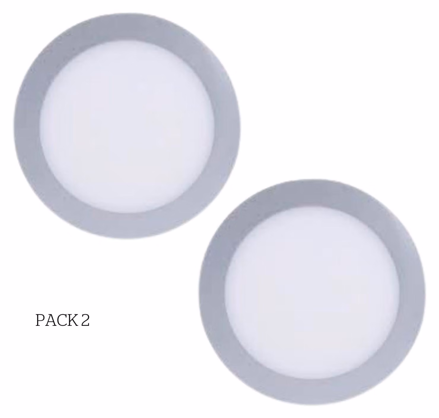 Easy Circular: 2 faretti a incasso con LED integrato, temperatura di colore 6000K per illuminazione direzionale, interruttore ON/OFF, diametro 22,5 cm, colore grigio