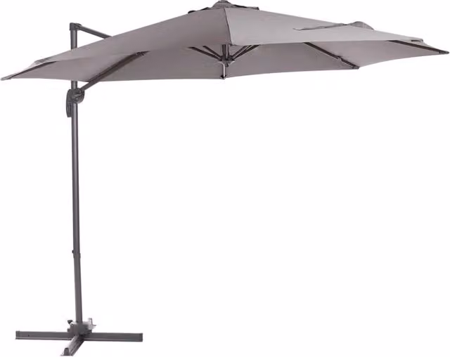 Ombrellone da giardino in tessuto grigio 240 cm girevole resistente agli agenti atmosferici
