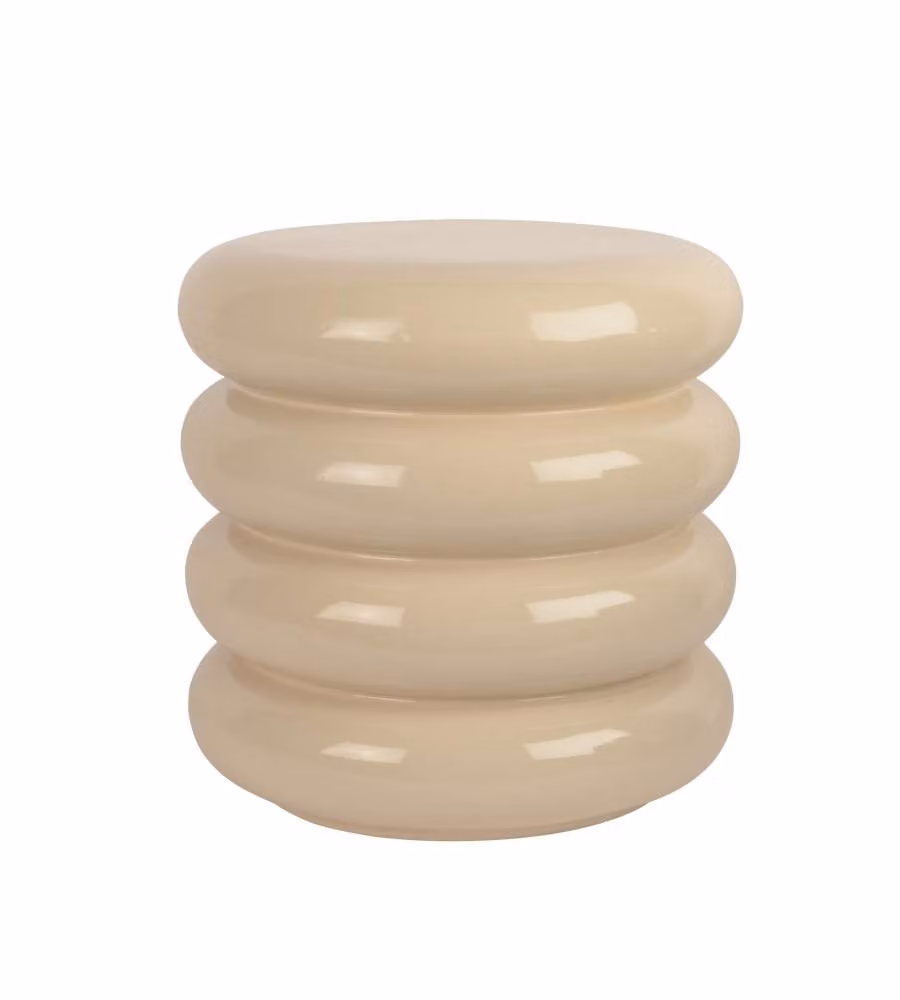 Kaemingk Magnesio Tavolino da Salotto Beige 40xH40 cm Rotondo Moderno
