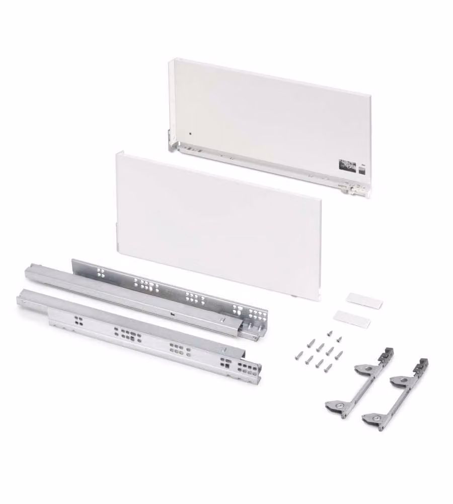 Emuca Cassetto esterno Vertex 3D 60 kg altezza 242 mm, profondità 500 mm, Verniciato bianco, Acciaio 1 UN