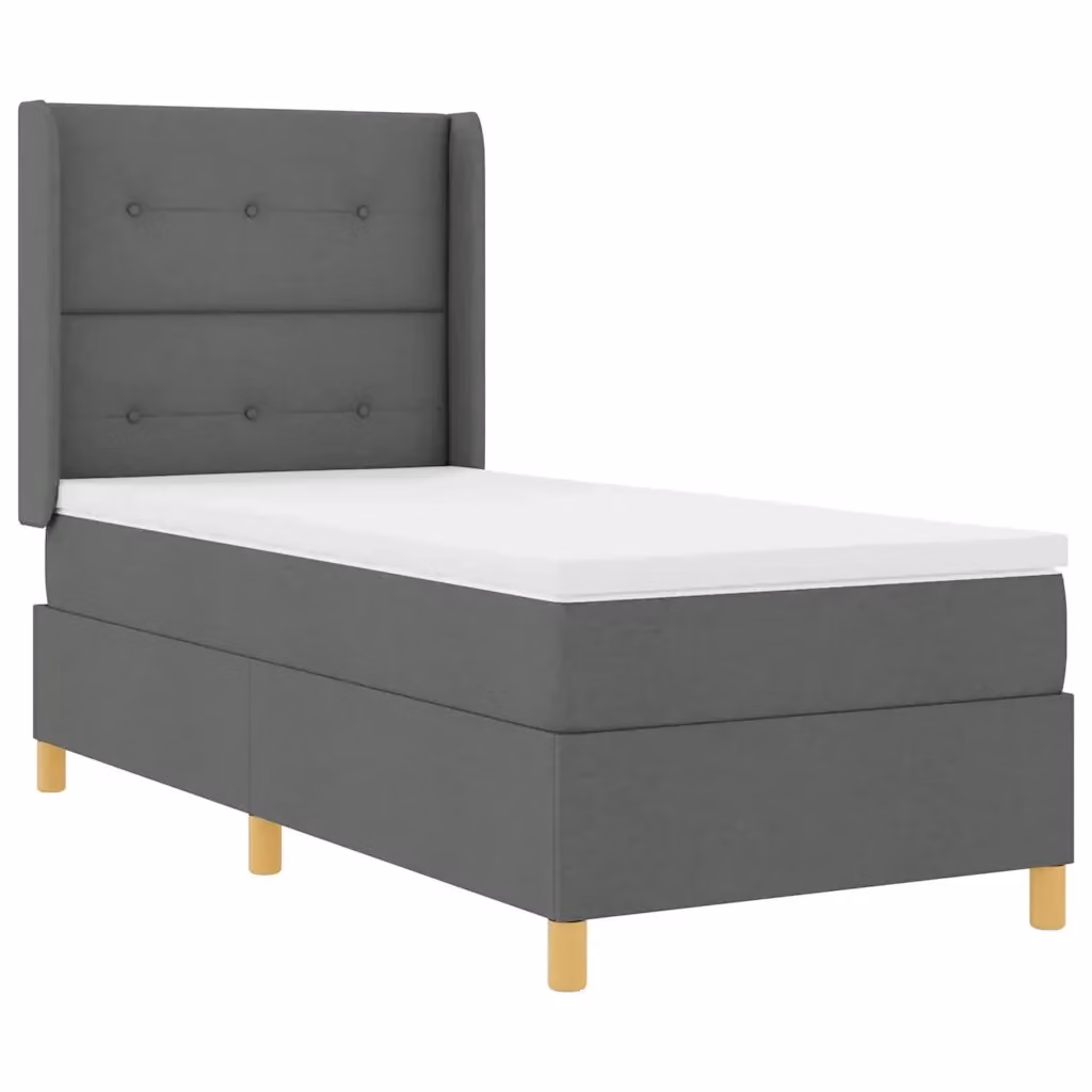 Letto a molle moderno vidaXL in tessuto grigio con strisce LED e porta di ricarica USB, L/P: 100 x 200 cm – 2