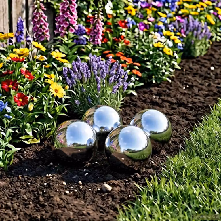 Set di 4 palle a specchio vidaXL in acciaio inossidabile color argento, Ø 10,5 cm