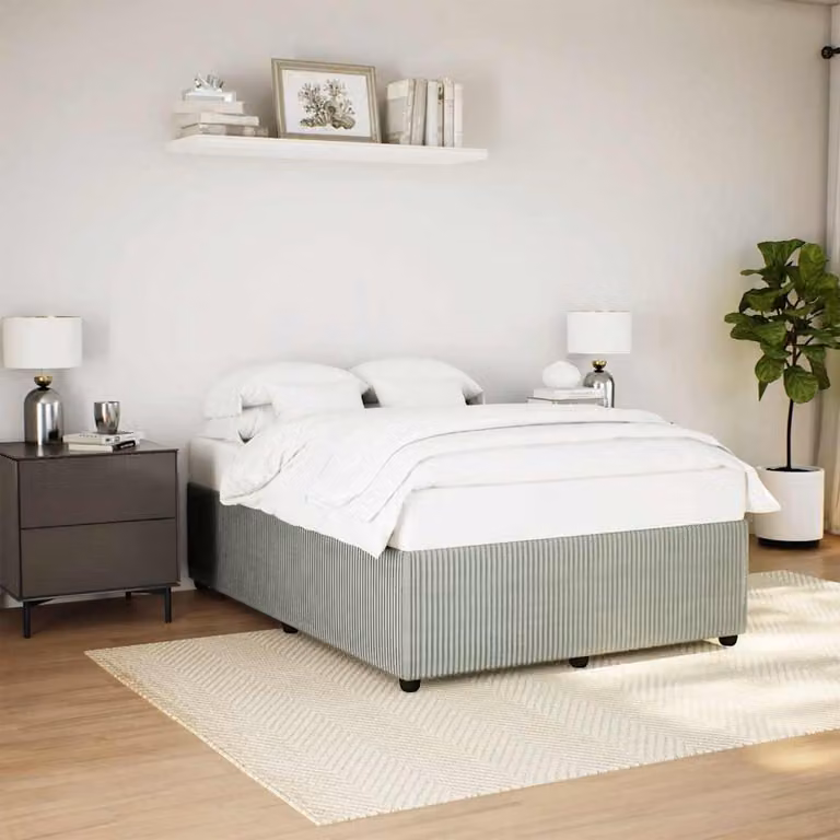Giroletto senza materasso vidaXL in velluto grigio, L 140 cm x P 190 cm