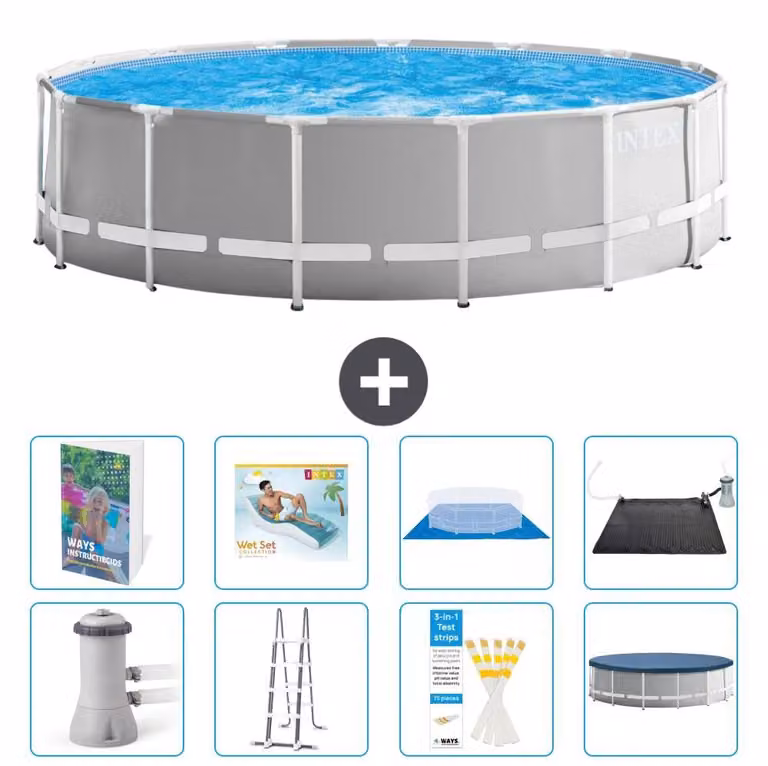 Struttura per piscina a forma di prisma - 457x122 cm - composta da 7 elementi - modello S567
