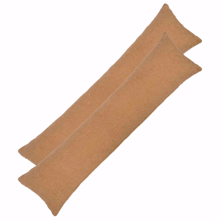 Set di 2 federe a rullo vidaXL HEERLEN in tessuto bouclé beige, L 145 cm x P 40 cm