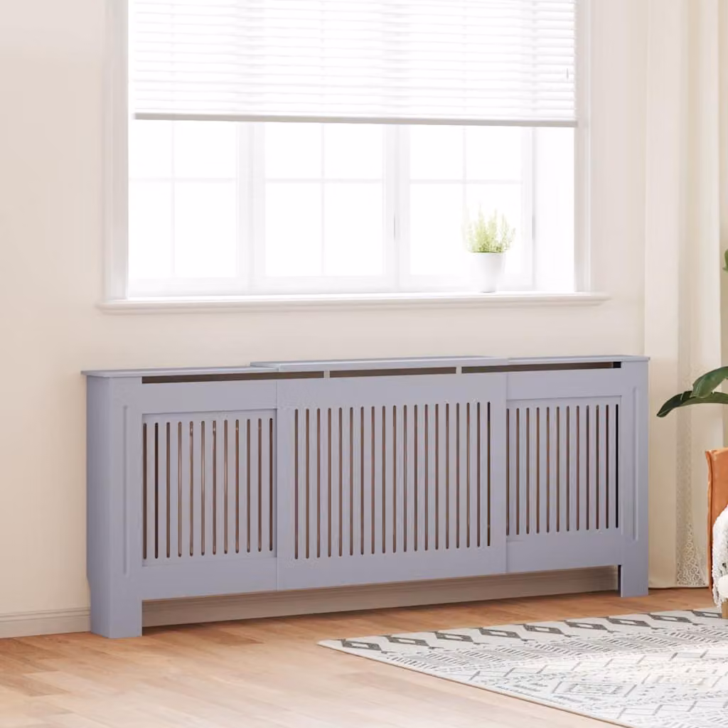 Copertura per radiatore vidaXL in MDF grigio opaco L: 205 cm, H: 81,5 cm, P: 20,5 cm – 1