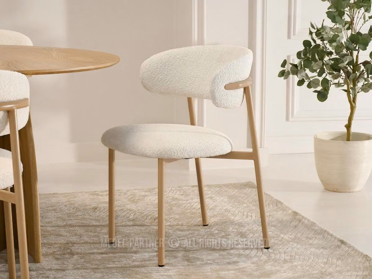 Sedia da pranzo ADRIENNE - crema / rovere