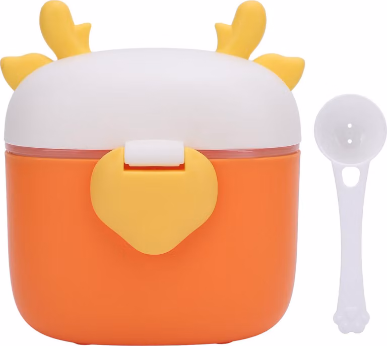Contenitore per alimenti per bambini con paletta, simpatica forma di cartone animato, portatile, contenitore sigillato per latte in polvere da viaggio