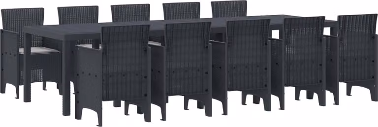 Set da Pranzo per Giardino 11 pcs Antracite e grigio chiaro
