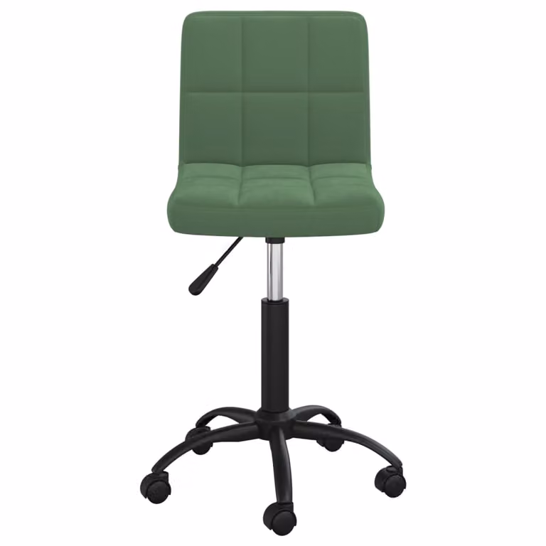 Sedia da Pranzo Girevole Verde Scuro in Velluto