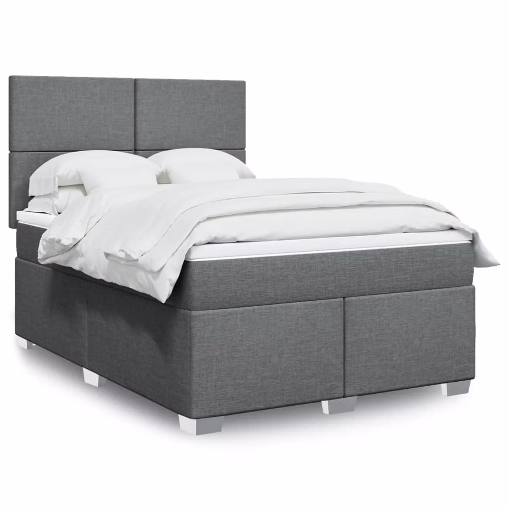 Maison Exclusive - Giroletto a Molle con Materasso Grigio Scuro 140x190 cm Tessuto