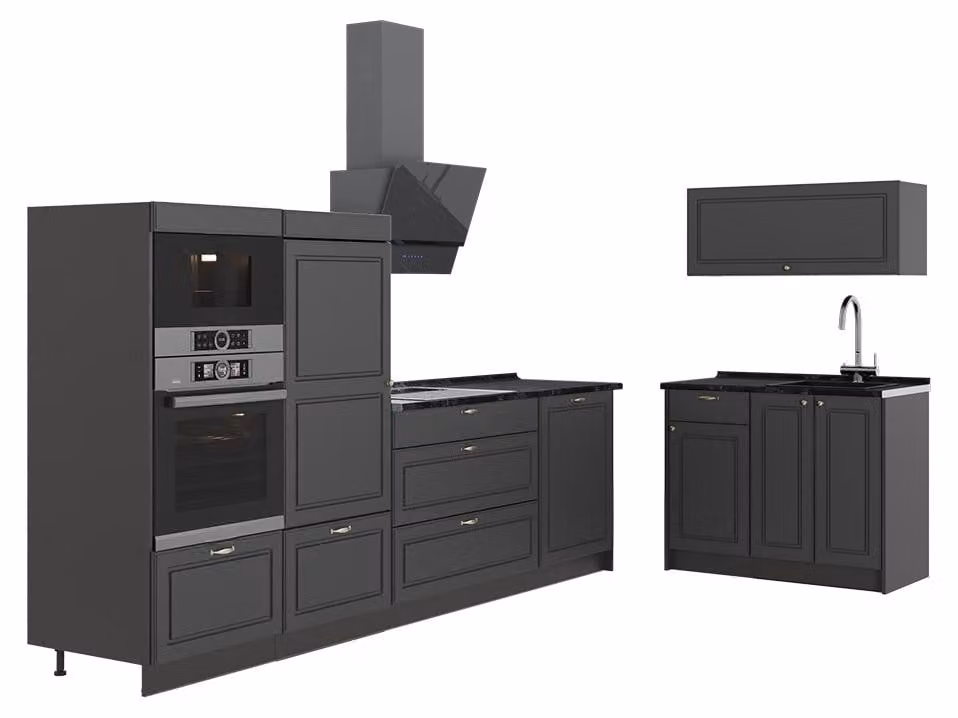 Cucina Vicco Fame-Line Oro-antracite rustico/Antracite 380 cm, PL Antracite, Model 64048