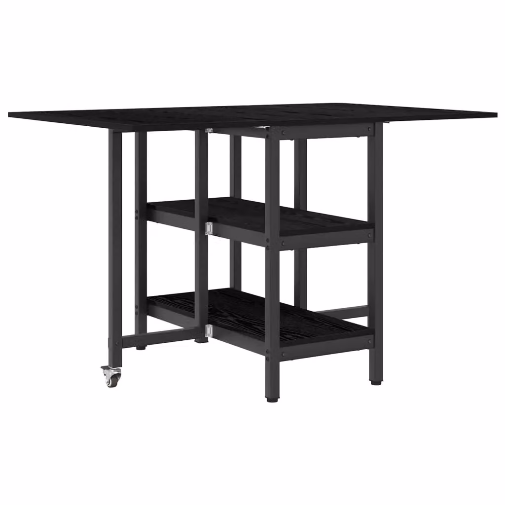 Tavolo da pranzo rettangolare moderno vidaXL in MDF e metallo nero opaco L: 122 cm, P: 80 cm, H: 76,5 cm – 2