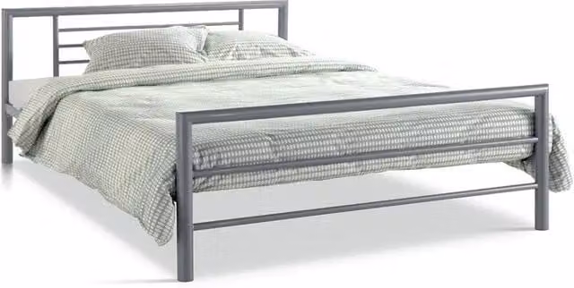 Letto ECHO – Letto matrimoniale in metallo 160x200 cm grigio lucido con rete inclusa