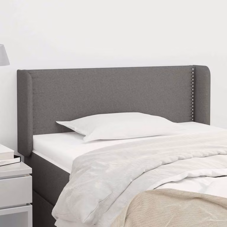 Testiera ad orecchio vidaXL in tessuto grigio scuro L: 83 cm, P: 16 cm, H: 78-88 cm