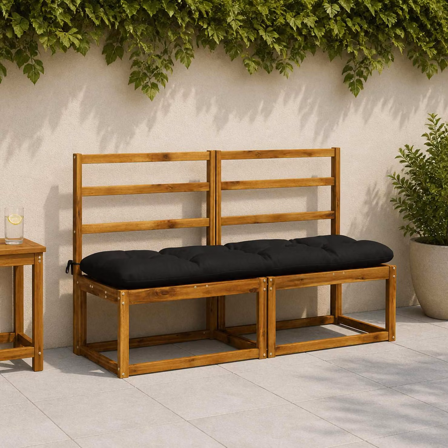 vidaXL Cuscino per panchina VIANEN 100% Poliestere Nero